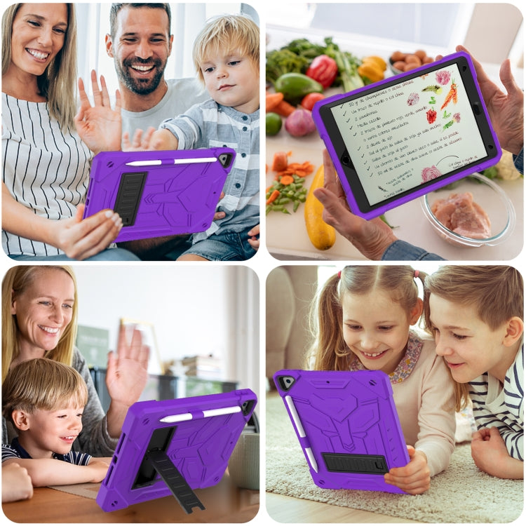 For iPad 10.2 2019/2020/2021 Bumblebee Silicone+PC Shockproof Tablet Case with Holder(Purple) - iPad 10.2 Cases by buy2fix | Online Shopping UK | buy2fix