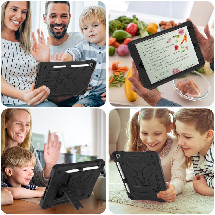 For iPad 10.2 2019/2020/2021 Bumblebee Silicone+PC Shockproof Tablet Case with Holder(Black) - iPad 10.2 Cases by buy2fix | Online Shopping UK | buy2fix