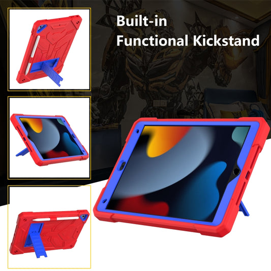 For iPad 10.2 2019/2020/2021 Bumblebee Silicone+PC Shockproof Tablet Case with Holder(Red) - iPad 10.2 Cases by buy2fix | Online Shopping UK | buy2fix