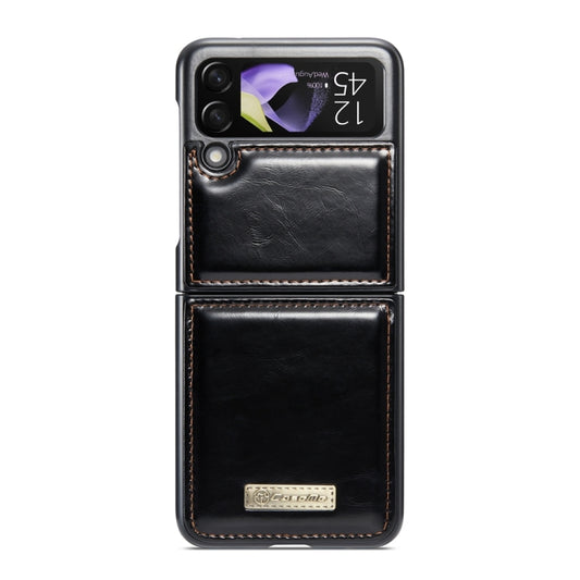 For Samsung Galaxy Z Flip4 CaseMe 003 Crazy Horse Texture Leather Phone Case(Black) by CaseMe