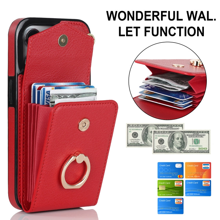 For iPhone 13 Pro Max Anti-theft RFID Card Slot Phone Case(Red) - iPhone 13 Pro Max Cases by buy2fix | Online Shopping UK | buy2fix
