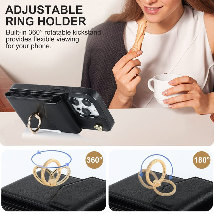 For iPhone 13 mini Anti-theft RFID Card Slot Phone Case(Black) - iPhone 13 mini Cases by buy2fix | Online Shopping UK | buy2fix