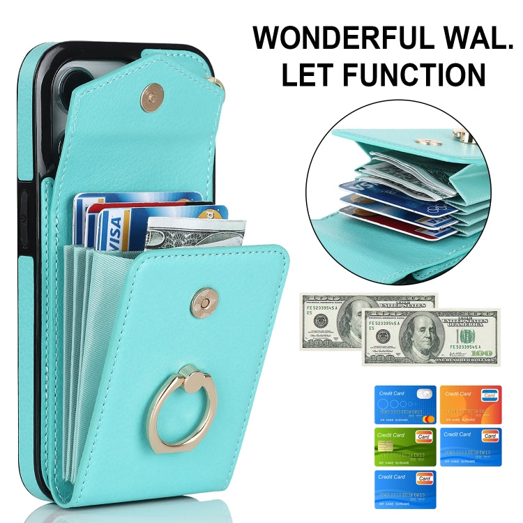 For iPhone 12 Pro Anti-theft RFID Card Slot Phone Case(Mint Green) - iPhone 12 / 12 Pro Cases by buy2fix | Online Shopping UK | buy2fix