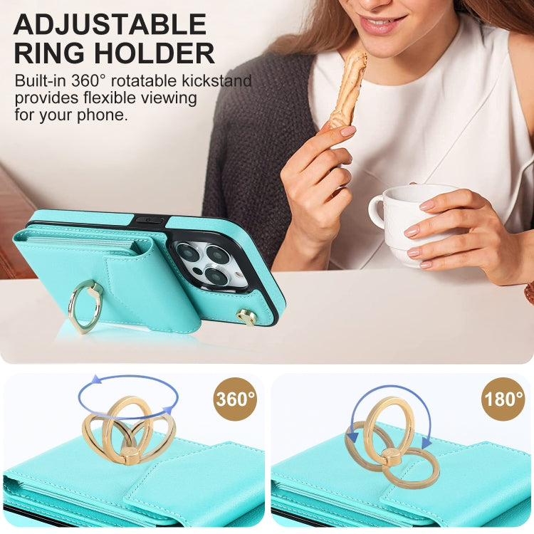 For iPhone 12 mini Anti-theft RFID Card Slot Phone Case(Mint Green) - iPhone 12 mini Cases by buy2fix | Online Shopping UK | buy2fix