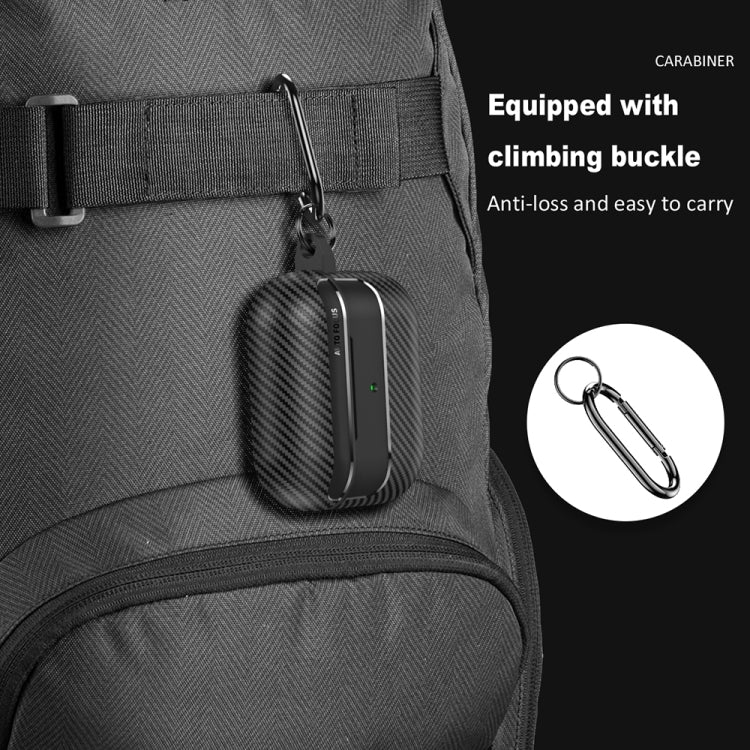 For AirPods 3 Carbon Fiber Texture Anti-fall Earphone Protective Case(Grey) by buy2fix