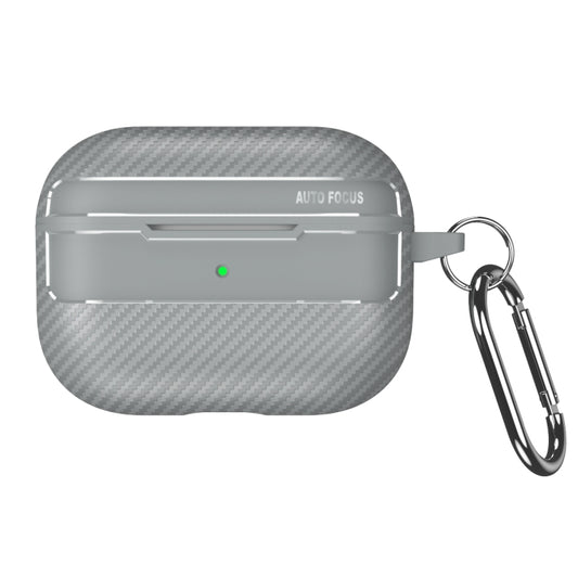 For AirPods Pro Carbon Fiber Texture Anti-fall Earphone Protective Case(Grey) by buy2fix