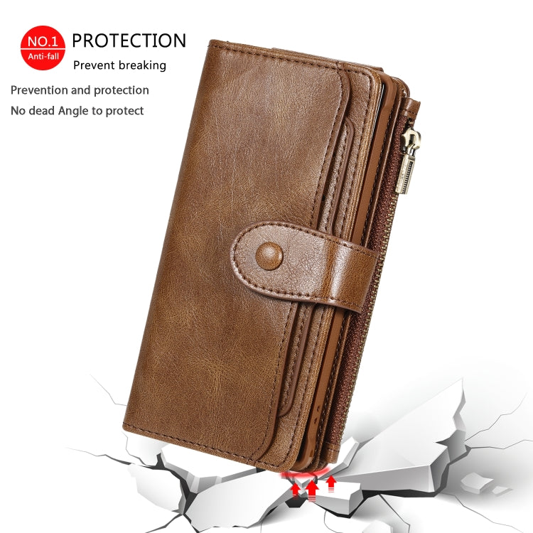 For Galaxy Note 10 Multifunctional Retro Detachable Magnetic Horizontal Flip Leather Case with Card Slots & Holder & Wallet & Photo Frame(Brown) - Galaxy Phone Cases by buy2fix | Online Shopping UK | buy2fix