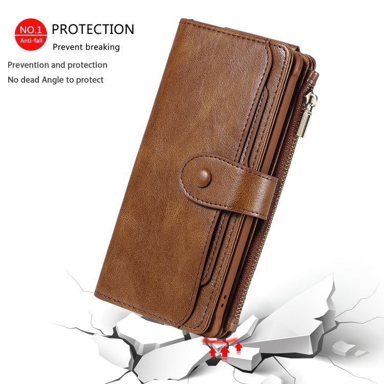 For Galaxy Note 10+ Multifunctional Retro Detachable Magnetic Horizontal Flip Leather Case with Card Slots & Holder & Wallet & Photo Frame(Brown) - Galaxy Phone Cases by buy2fix | Online Shopping UK | buy2fix