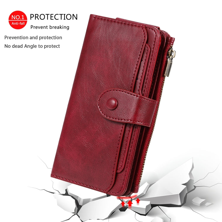 For Galaxy S8 Multifunctional Retro Detachable Magnetic Horizontal Flip Leather Case with Card Slots & Holder & Wallet & Photo Frame(Red) - Galaxy Phone Cases by buy2fix | Online Shopping UK | buy2fix