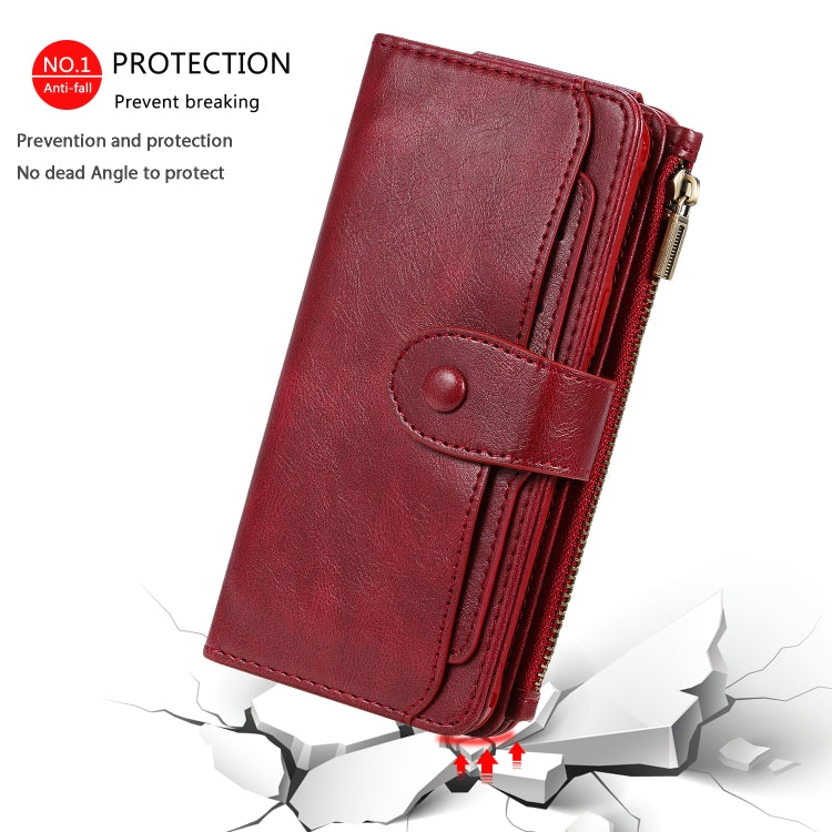 For Galaxy S9 Multifunctional Retro Detachable Magnetic Horizontal Flip Leather Case with Card Slots & Holder & Wallet & Photo Frame(Red) - Galaxy Phone Cases by buy2fix | Online Shopping UK | buy2fix