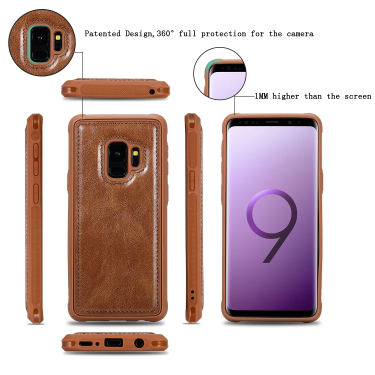 For Galaxy S9 Multifunctional Retro Detachable Magnetic Horizontal Flip Leather Case with Card Slots & Holder & Wallet & Photo Frame(Brown) - Galaxy Phone Cases by buy2fix | Online Shopping UK | buy2fix