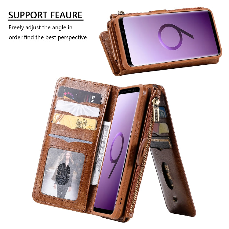 For Galaxy S9 Multifunctional Retro Detachable Magnetic Horizontal Flip Leather Case with Card Slots & Holder & Wallet & Photo Frame(Brown) - Galaxy Phone Cases by buy2fix | Online Shopping UK | buy2fix