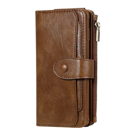 For Galaxy S10 Multifunctional Retro Detachable Magnetic Horizontal Flip Leather Case with Card Slots & Holder & Wallet & Photo Frame(Brown) - Galaxy Phone Cases by buy2fix | Online Shopping UK | buy2fix