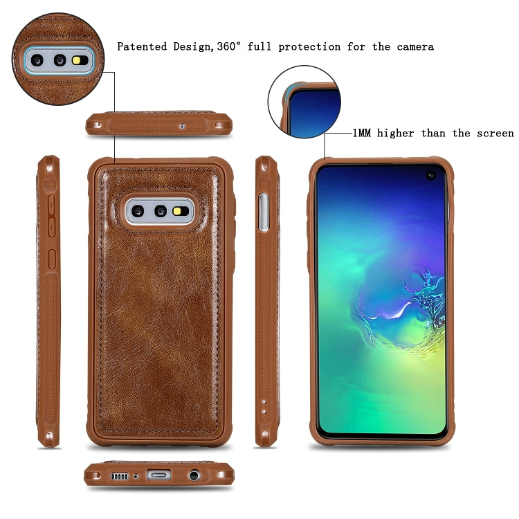 For Galaxy S10e Multifunctional Retro Detachable Magnetic Horizontal Flip Leather Case with Card Slots & Holder & Wallet & Photo Frame(Brown) - Galaxy Phone Cases by buy2fix | Online Shopping UK | buy2fix