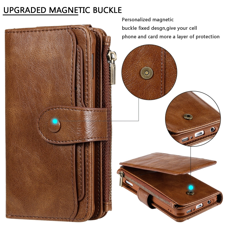 For Galaxy S10e Multifunctional Retro Detachable Magnetic Horizontal Flip Leather Case with Card Slots & Holder & Wallet & Photo Frame(Brown) - Galaxy Phone Cases by buy2fix | Online Shopping UK | buy2fix