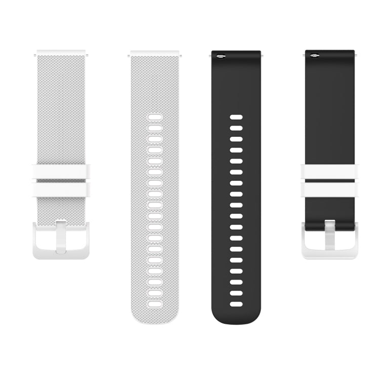 For Suunto 5 Peak Small Plaid Texture Two-color Silicone Watch Band(White Black) - by buy2fix | Online Shopping UK | buy2fix