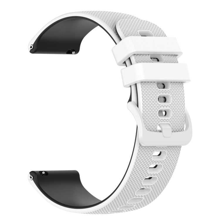 For Suunto 5 Peak Small Plaid Texture Two-color Silicone Watch Band(White Black) - by buy2fix | Online Shopping UK | buy2fix