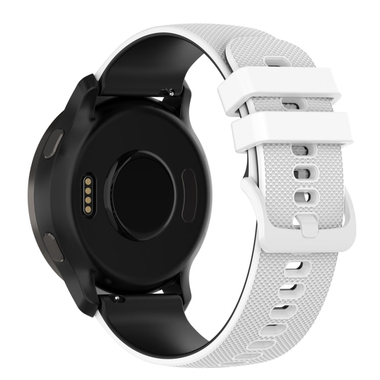 For Suunto 5 Peak Small Plaid Texture Two-color Silicone Watch Band(White Black) - by buy2fix | Online Shopping UK | buy2fix