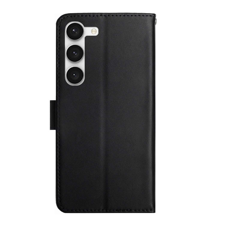 For Samsung Galaxy S23 5G Genuine Leather Fingerprint-proof Flip Phone Case(Black) - Galaxy S23 5G Cases by buy2fix | Online Shopping UK | buy2fix