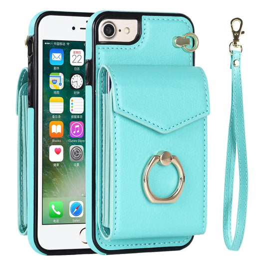 For iPhone SE 2022 / SE 2020 / 8 / 7 Anti-theft RFID Card Slot Phone Case(Mint Green) - iPhone SE 2022 / 2020 / 8 / 7 Cases by buy2fix | Online Shopping UK | buy2fix