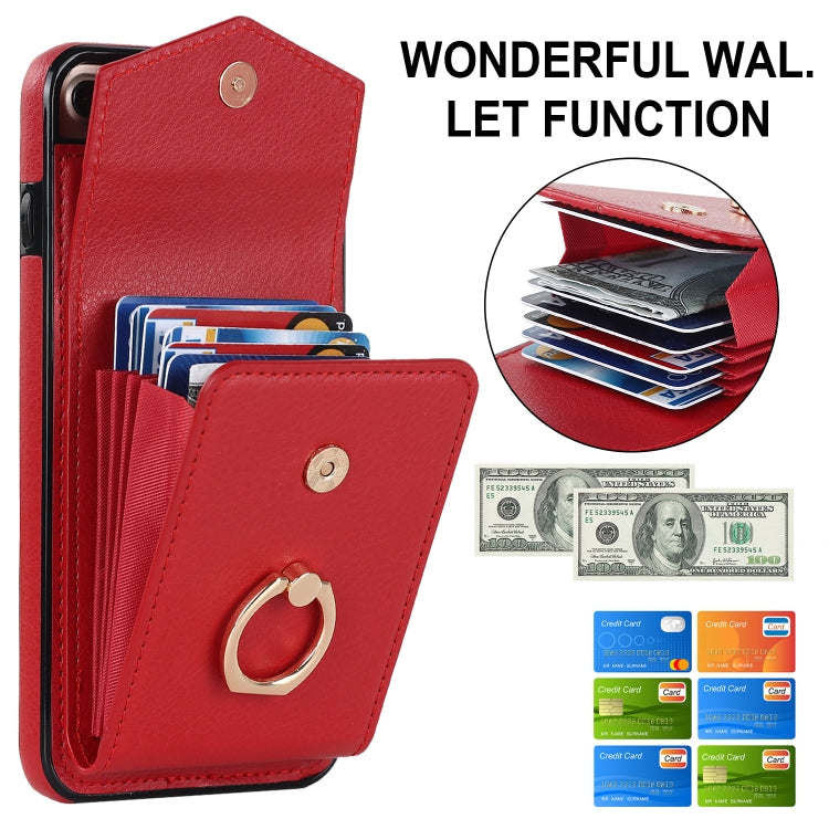 For iPhone 8 Plus / 7 Plus Anti-theft RFID Card Slot Phone Case(Red) - More iPhone Cases by buy2fix | Online Shopping UK | buy2fix