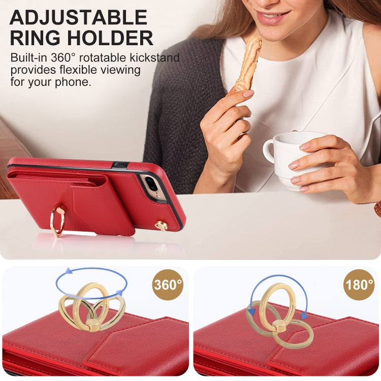For iPhone 8 Plus / 7 Plus Anti-theft RFID Card Slot Phone Case(Red) - More iPhone Cases by buy2fix | Online Shopping UK | buy2fix