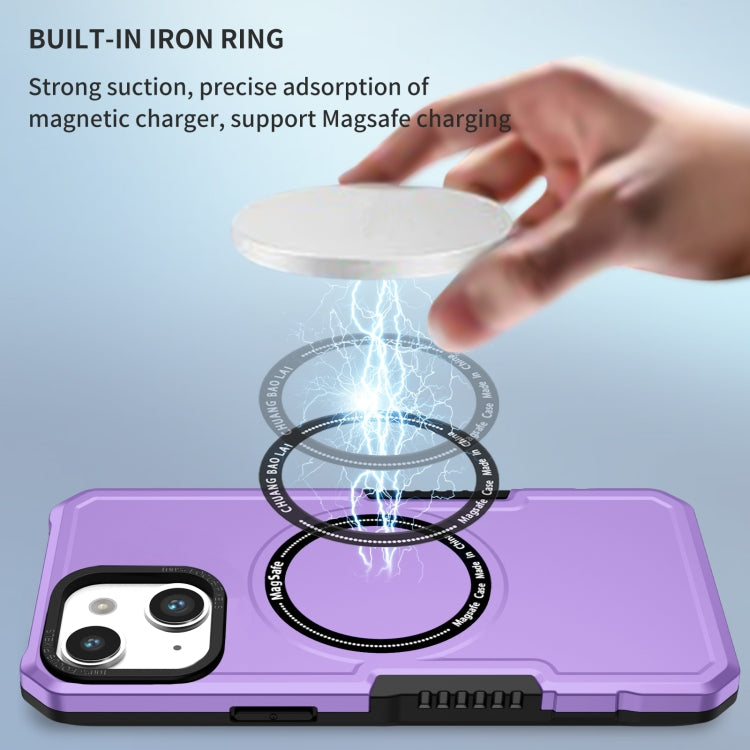 For iPhone 14 MagSafe Shockproof Armor Phone Case(Purple) by buy2fix