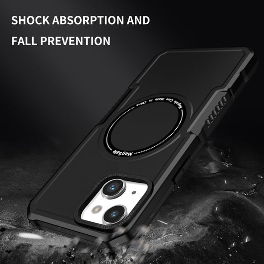 For iPhone 14 Plus MagSafe Shockproof Armor Phone Case(Black) by buy2fix