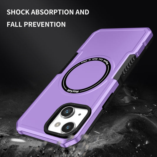 For iPhone 14 Plus MagSafe Shockproof Armor Phone Case(Purple) by buy2fix