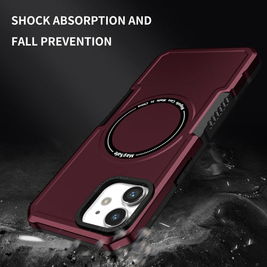 For iPhone 11 MagSafe Shockproof Armor Phone Case(Wine Red) by buy2fix