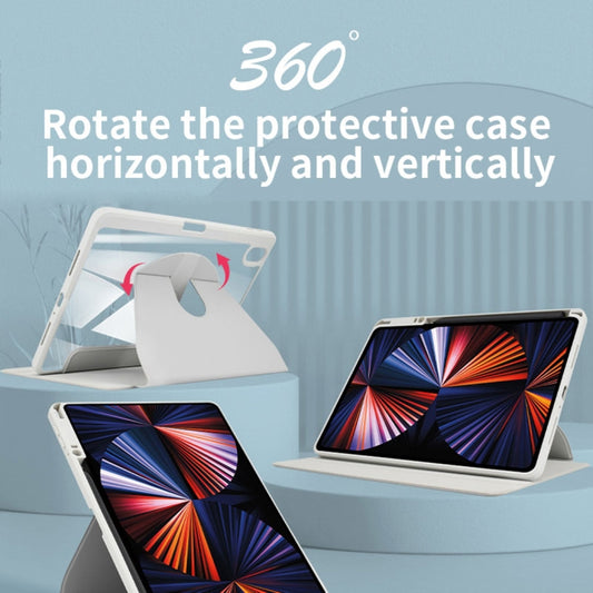 For OPPO Pad 11 2022 Acrylic 360 Degree Rotation Holder Tablet Leather Case(Grey) - OPPO by buy2fix | Online Shopping UK | buy2fix