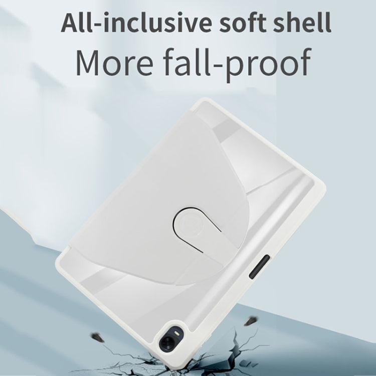 For OPPO Pad 11 2022 Acrylic 360 Degree Rotation Holder Tablet Leather Case(White Ice) - OPPO by buy2fix | Online Shopping UK | buy2fix