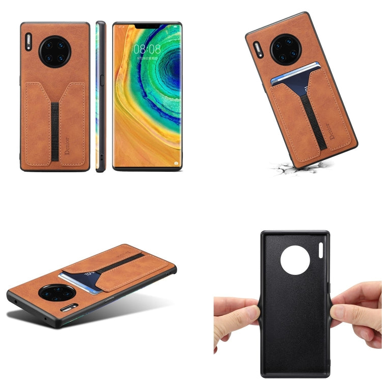 For Huawei Mate 30 Denior DV Elastic Card PU Back Cover Phone Case(Grey) - Huawei Cases by Denior | Online Shopping UK | buy2fix