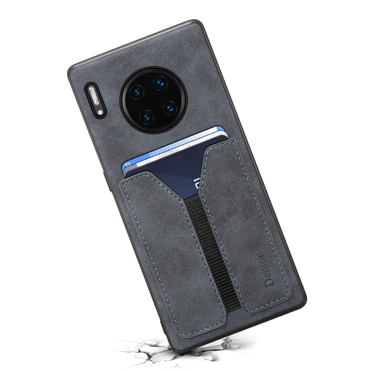 For Huawei Mate 30 Pro Denior DV Elastic Card PU Back Cover Phone Case(Grey) - Huawei Cases by Denior | Online Shopping UK | buy2fix