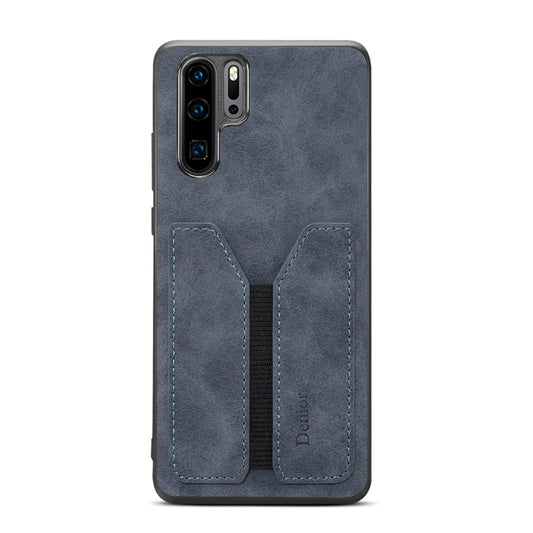 For Huawei P30 Pro Denior DV Elastic Card PU Back Cover Phone Case(Grey) - Huawei Cases by Denior | Online Shopping UK | buy2fix