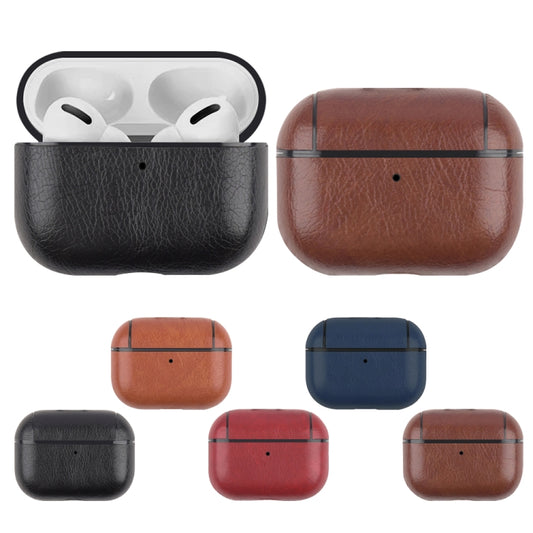 For AirPods Pro 2 Wireless Earphone Leather Shockproof Protective Case(Light Brown) by buy2fix