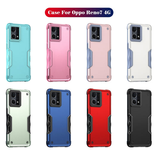 For OPPO Reno7 4G Non-slip Shockproof Armor Phone Case(Black) by buy2fix