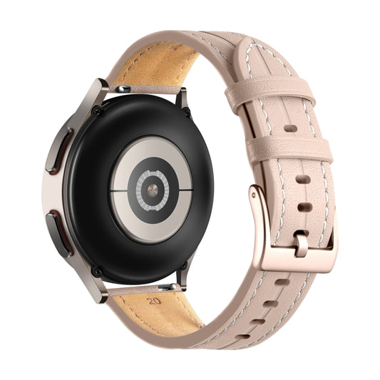 20mm Unusual Fluted Leather Watch Band(Light Pink) by buy2fix