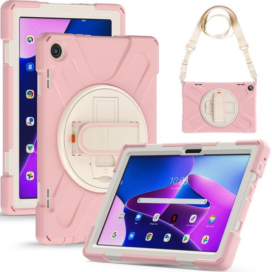 For Lenovo Tab M10 10.1 3rd Gen Silicone + PC Protective Tablet Case(Cherry Blossom Pink) by buy2fix