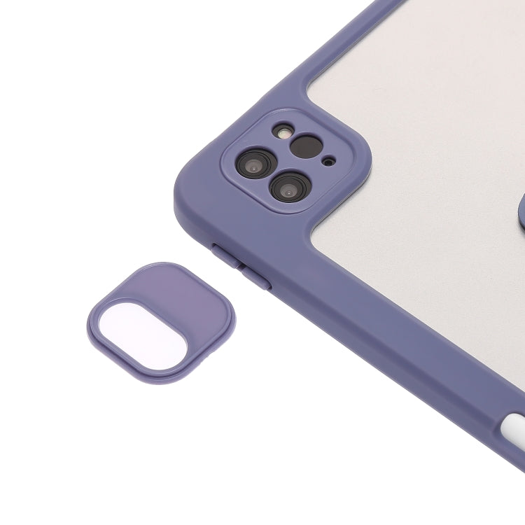 For iPad Pro 11 2022 / 2021 / 2020 / 2018 / Air 2022 / 2020 10.9 3-Fold 360 Rotation Acrylic Leather Smart Tablet Case(Lavender Purple Gray) - iPad Pro 11 (2022/2021) Cases by buy2fix | Online Shopping UK | buy2fix