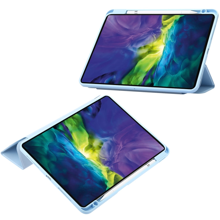 For iPad Pro 11 2022 / 2021 / 2020 / 2018 / Air 2022 / 2020 10.9 3-Fold 360 Rotation Acrylic Leather Smart Tablet Case(Baby Blue) - iPad Pro 11 (2022/2021) Cases by buy2fix | Online Shopping UK | buy2fix
