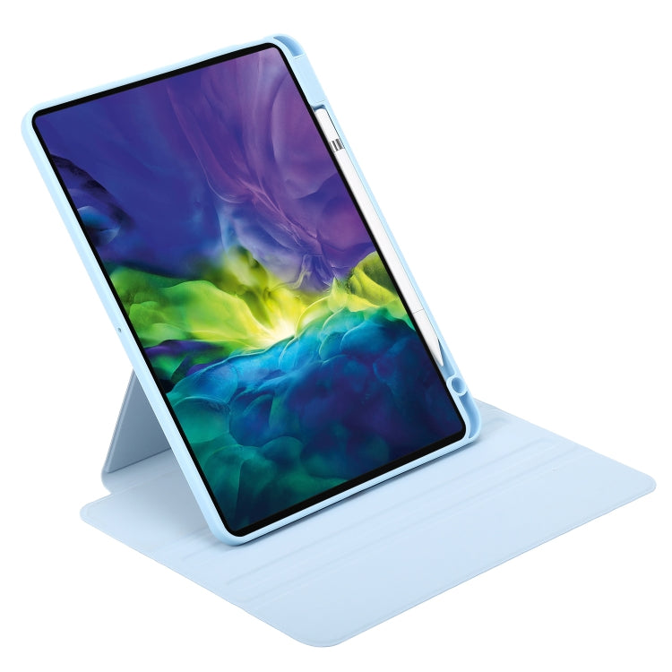 For iPad Pro 11 2022 / 2021 / 2020 / 2018 / Air 2022 / 2020 10.9 3-Fold 360 Rotation Acrylic Leather Smart Tablet Case(Baby Blue) - iPad Pro 11 (2022/2021) Cases by buy2fix | Online Shopping UK | buy2fix