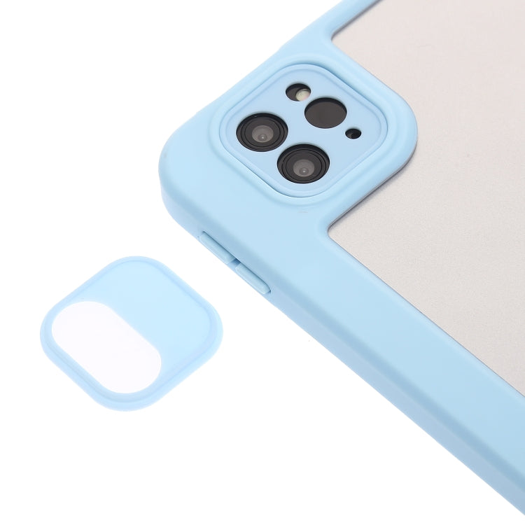For iPad Pro 11 2022 / 2021 / 2020 / 2018 / Air 2022 / 2020 10.9 3-Fold 360 Rotation Acrylic Leather Smart Tablet Case(Baby Blue) - iPad Pro 11 (2022/2021) Cases by buy2fix | Online Shopping UK | buy2fix