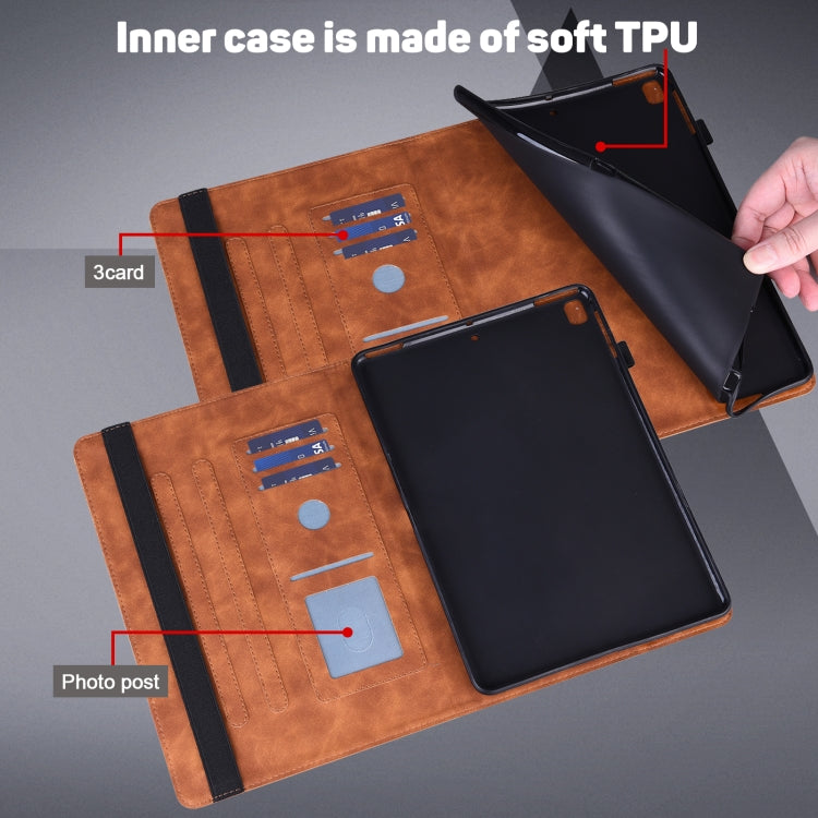 For iPad 2025 / 2022 Peacock Embossed Pattern Leather Tablet Case(Brown) - iPad 2025 / 2022 Cases by buy2fix | Online Shopping UK | buy2fix
