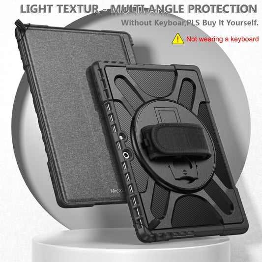 For MicroSoft Surface Pro 9 / 10 / 11 Rotatable Kickstand Grip Shockproof Tablet Case(Black) - Others by buy2fix | Online Shopping UK | buy2fix