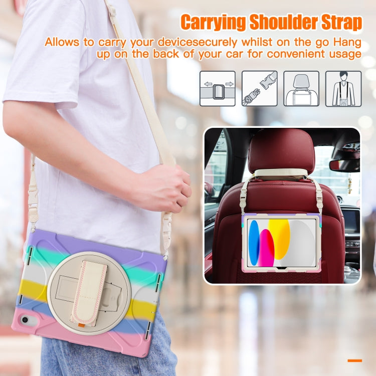 For iPad 2025 / 2022 Rotatable Kickstand Grip Heavy Duty Hard Rugged Tablet Case(Colorful Pink) - iPad 2025 / 2022 Cases by buy2fix | Online Shopping UK | buy2fix