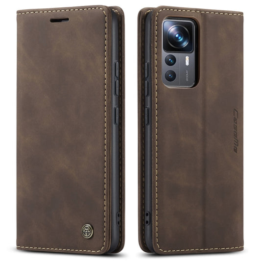 For Xiaomi 12T / 12T Pro CaseMe 013 Multifunctional Horizontal Flip Leather Phone Case(Coffee) by CaseMe