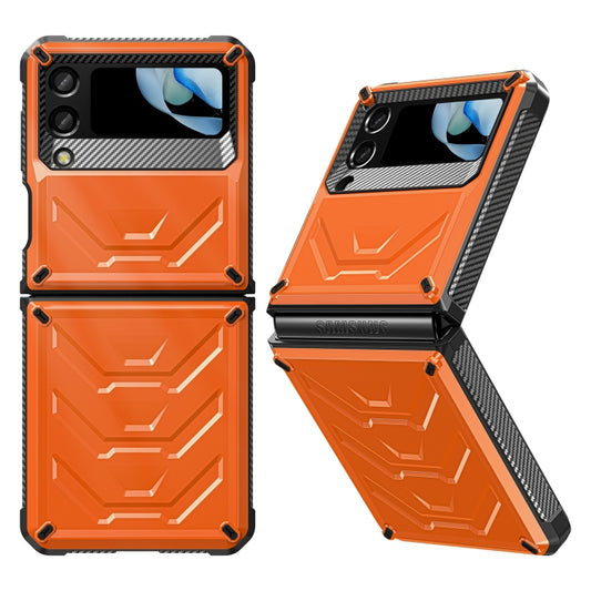 For Samsung Galaxy Z Flip4 5G SM-F721 Armored All-inclusive Shockproof Folding Phone Case(Orange) - Galaxy Z Flip4 5G Cases by buy2fix | Online Shopping UK | buy2fix