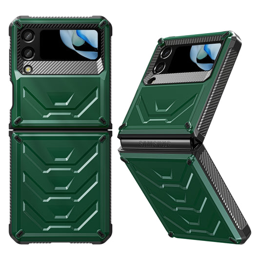 For Samsung Galaxy Z Flip4 5G SM-F721 Armored All-inclusive Shockproof Folding Phone Case(Green) - Galaxy Z Flip4 5G Cases by buy2fix | Online Shopping UK | buy2fix