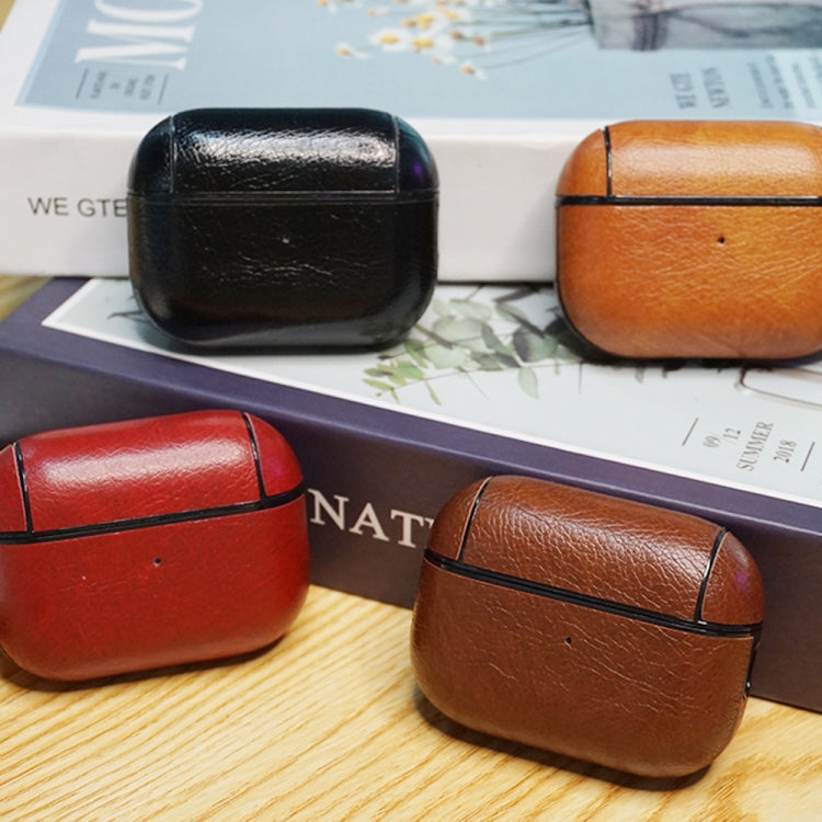 For AirPods Pro 2 Wireless Earphone Leather Shockproof Protective Case with Lanyard(Black) by buy2fix